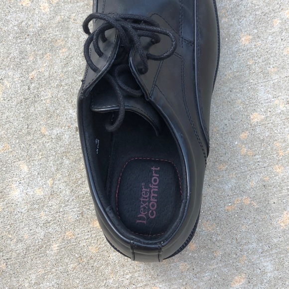 Mens Dexter Comfort Black No Scuff Shoes size 81/2 - Picture 4 of 5
